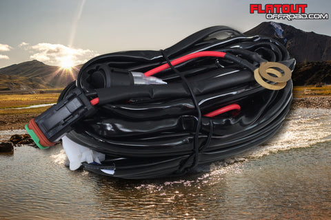 led light bar or spotlight plug and play wiring loom 12v single plug complete loom