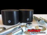 toyota landcruiser 70 series body lift kit blocks high tensile bolts flatout offroad logo