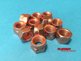 nissan sr and ca engine exhaust manifold stud kit group of copper lock nuts in picture